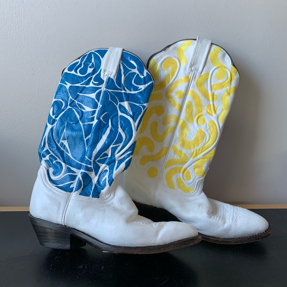 hand painted matisse cowboy boots